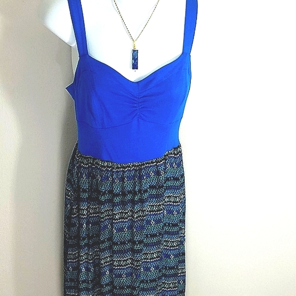 Mudd Babydoll Maxi Dress M Coastal Coquette Y2K Striped Royal Blue Sweetheart - Picture 3 of 9